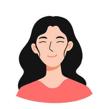 Cute Women Avatar with Long Hair Icon Illustration png