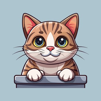 Cute American Wirehair Cat Peeking Kitten Hiding vector
