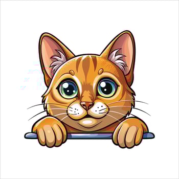 Abyssinian Cat Peeking Clipart vector