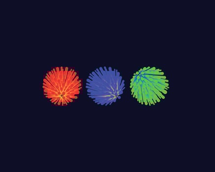 Three circles gradation ornament vector