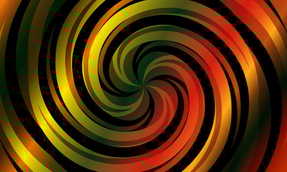 Abstract optical illusion sphere. Hypnotic spiral ball with dark colorful circle lines. radial , twirl, twisted. vector