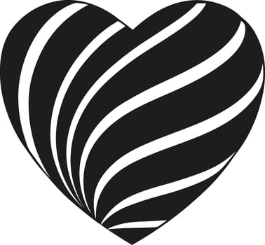 Striped Candy Heart Silhouette Illustration vector