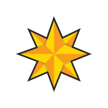 star shine with outline in flat design. vector