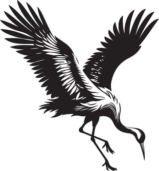 Spoonbill bird silhouette vector
