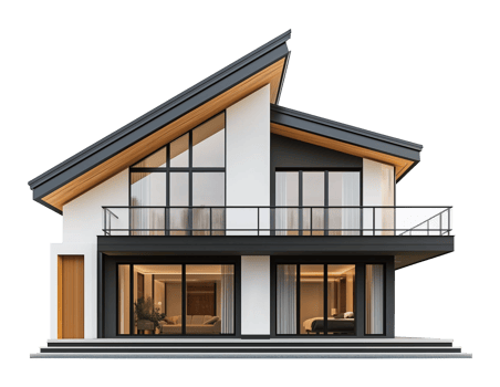 Modern House Architecture Isolated on Transparent Background png