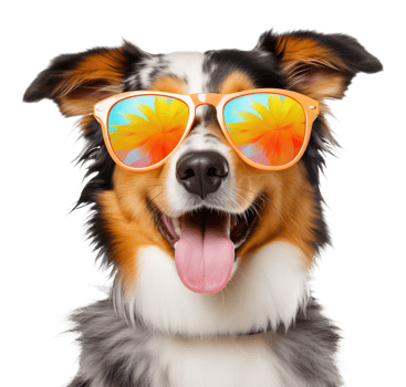 Happy Dog Summer Glasses Isolated on Transparent Background png