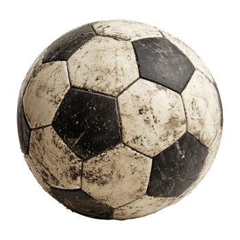 Dirty Soccer Football Ball Isolated on Transparent Background png