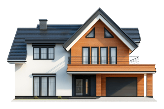 Modern House Isolated on Transparent Background png