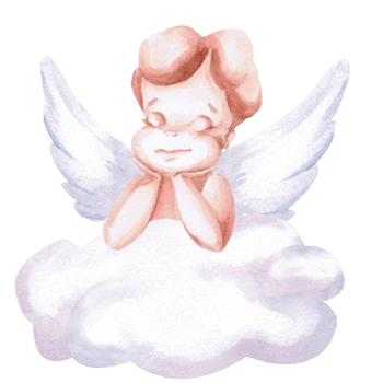 Dreamy angel on a cloud in watercolor. Isolated illustration for Valentine's day design, cards, invitations, posters, fabric printing png