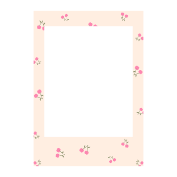 Aesthetic polaroid frame with cherry illustration png