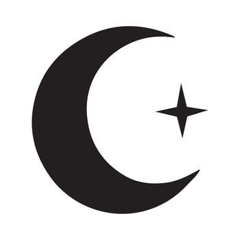 Crescent Moon and Star Silhouette A Symbol of Islamic Faith vector