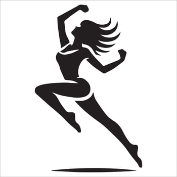 Woman jumping silhouette design Art vector