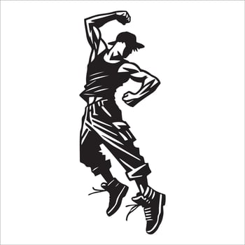Jumping Man Action Silhouette vector