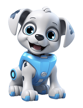 Friendly Robot AI Dog Isolated on Transparent Background png