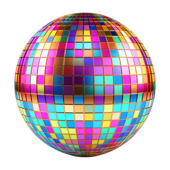 Colorful Disco Ball Isolated on Transparent Background png