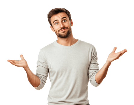 Man Questioning Gesture Isolated on Transparent Background png