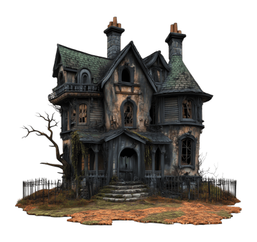 Scary Haunted House Isolated on Transparent Background png