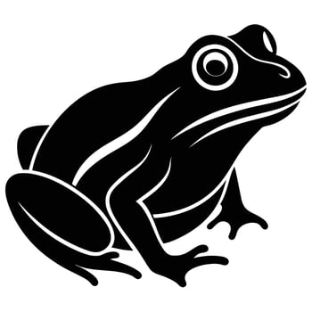Frog Profile Silhouette on White Background vector