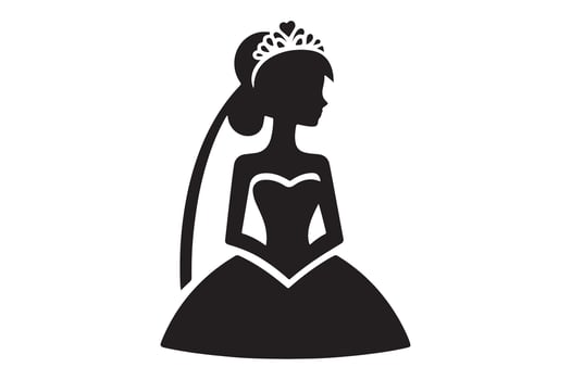 Minimalist Bride Silhouette Simple and Elegant Art vector