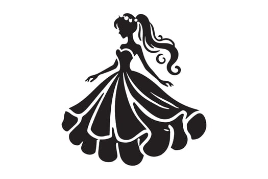 Bride Silhouette Collection Beautiful Wedding Themed Art vector