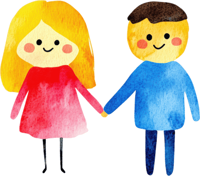 Happy Watercolor Children Holding Hands Cute Illustration Friendship Childhood png