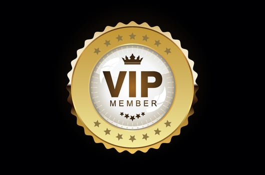 VIP membership badge stock illustration isolated on black background vector