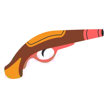 Pirate gun. Pirate pistol. Pirate weapon. illustration. vector