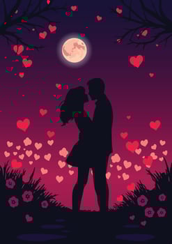 Romantic and minimalist background cover vector