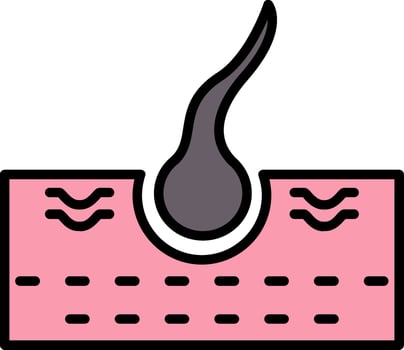 Hair Line Filled Icon vector