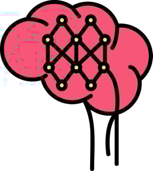 Neural Circuit Line Filled Icon vector
