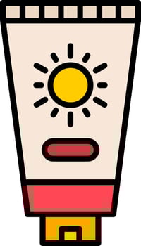 Sun Cream Line Filled Icon vector