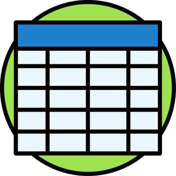 Table Line Filled Icon vector