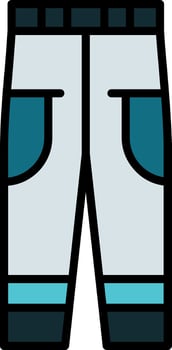 Long Pants Line Filled Icon vector