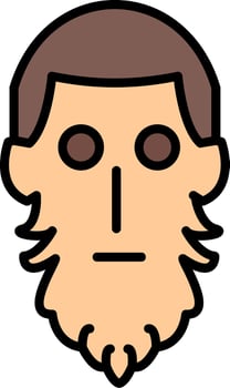 Beard Line Filled Icon vector