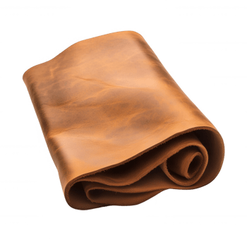 A beautifully rolled piece of high-quality leather, perfect for crafting or upholstery projects. png