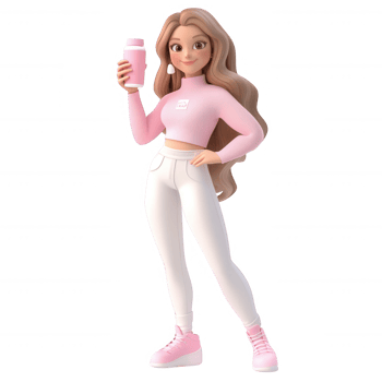 A cheerful woman in fitness attire holding a smoothie, promoting a healthy lifestyle. png