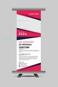 Business roll-up banner design. Creative modern roll-up banner. vector