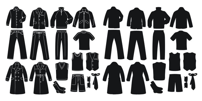 Set of mens clothing and accessories. Fashion and style elements vector