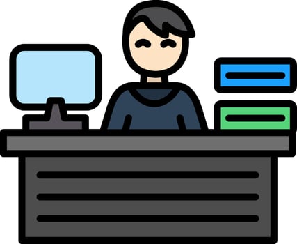 Workplace Line Filled Icon vector