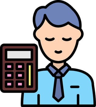 Accountant Line Filled Icon vector