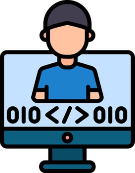 Programmer Line Filled Icon vector