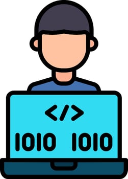 Programmer Line Filled Icon vector