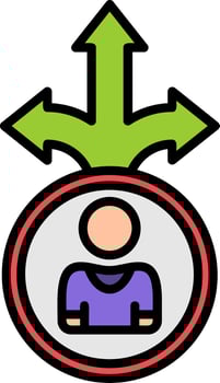 Decision Line Filled Icon vector