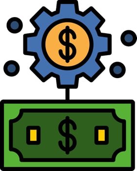 Cash Line Filled Icon vector