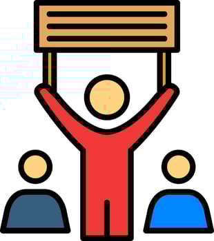 Protest Line Filled Icon vector