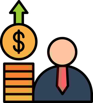 Wage Line Filled Icon vector