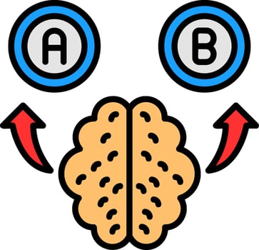 Decision Making Line Filled Icon vector