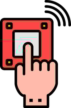 Emergency Button Line Filled Icon vector