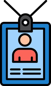 Id Card Line Filled Icon vector