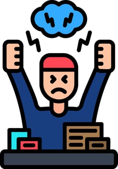 Angry Line Filled Icon vector
